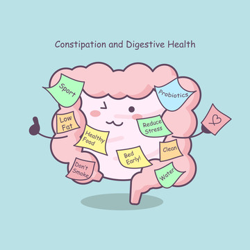 卡通风肠道便利贴卫教提醒插图