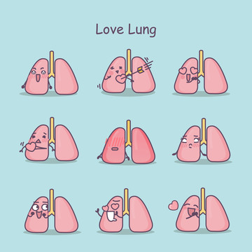 卡通风陷入爱情的肺插图素材