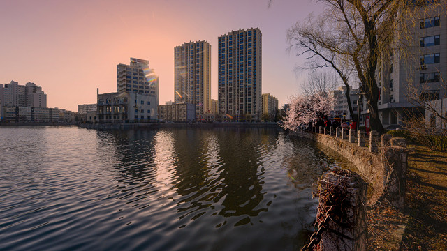 丹东城市青年湖风景