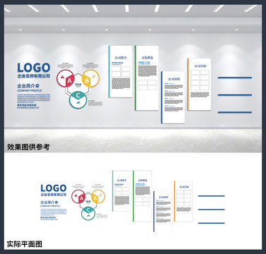 企业宣传展板墙面文化墙设计