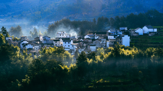 皖南徽派建筑小山村