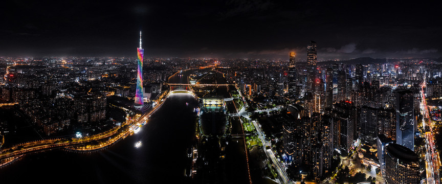 广州珠江新城全景夜景