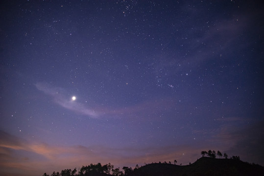 落日余晖星空