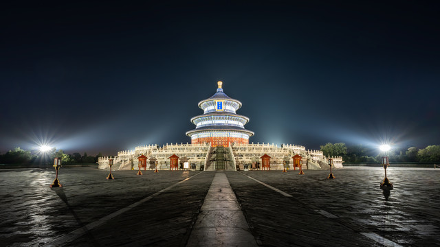 北京天坛祈年殿夜景