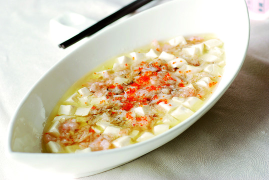 虾松蟹肉烩豆腐