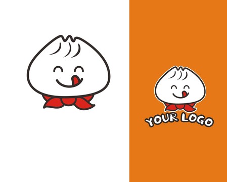 卡通包子logo标志