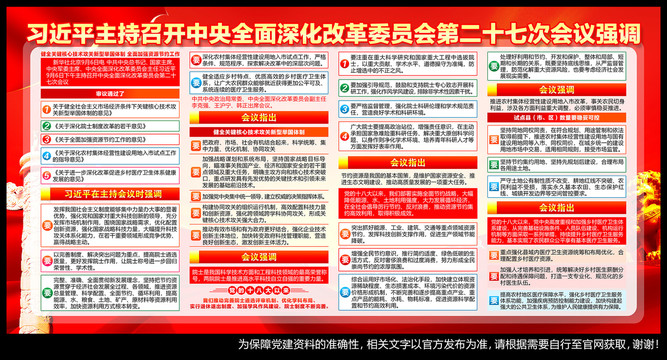 全面深化改革委员会会议展板