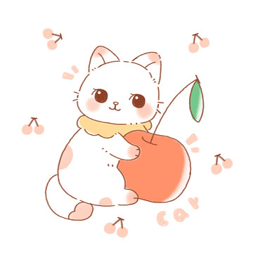 樱桃小猫卡通图案