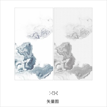 新中式山水镂空图案