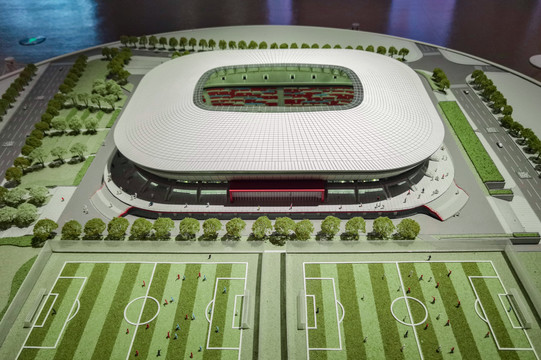 上海浦东足球场微观模型