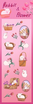 花与兔咕卡贴纸