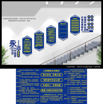 警察局楼道文化墙