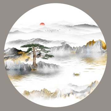 抽象山水装饰画