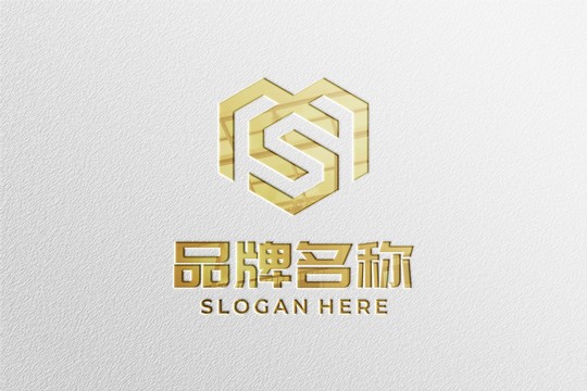 金色反光logo样机