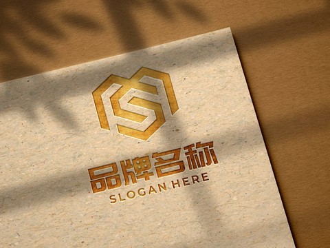 纸板击烫logo样机