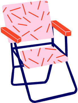 大透视风格流行运动插画折叠椅
