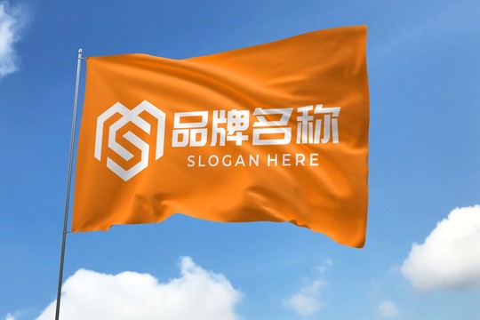 司旗彩旗logo样机