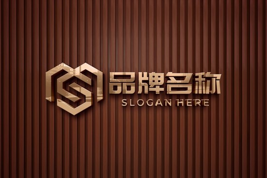 不锈钢烤金色漆logo样机