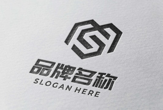 激凹烫金logo样机