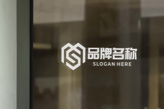 玻璃贴纸logo样机