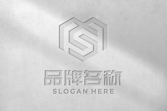 雕刻效果logo样机