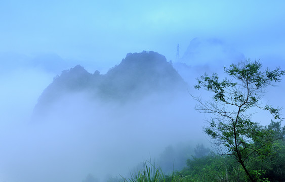 山水雾景