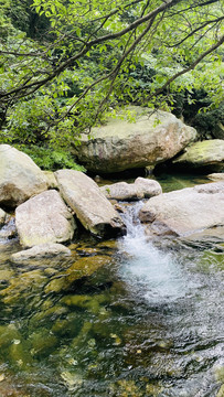 江西庐山三叠泉瀑布风景