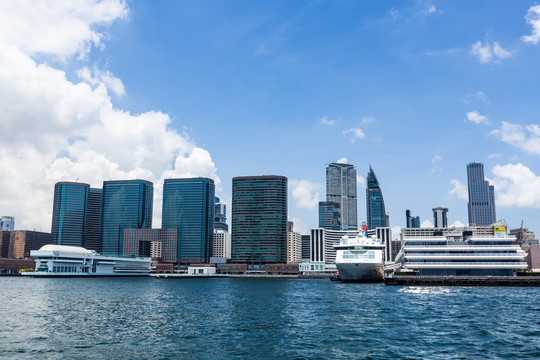 香港维多利亚港两岸风光