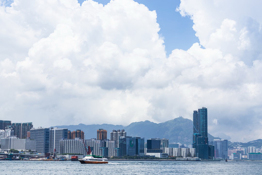 香港维多利亚港两岸风光