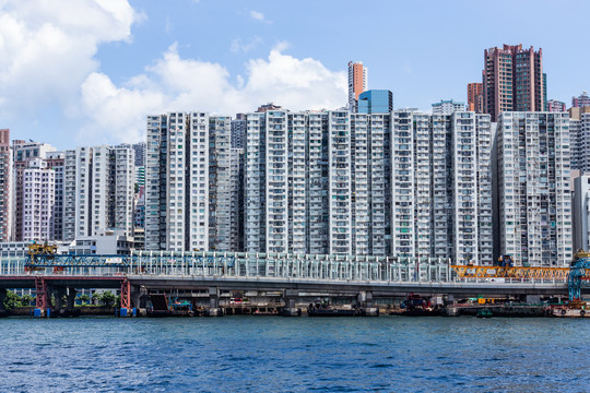 香港维多利亚港两岸风光