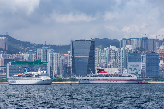 香港维多利亚港两岸风光