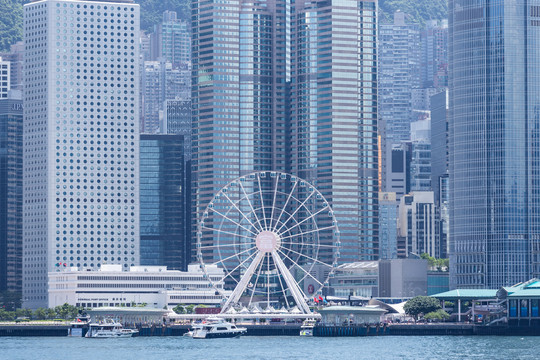 香港维多利亚港两岸风光