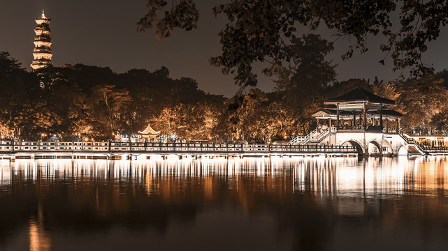惠州西湖夜景风光