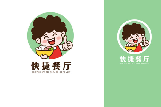 卡通妈妈阿姨餐饮食品logo