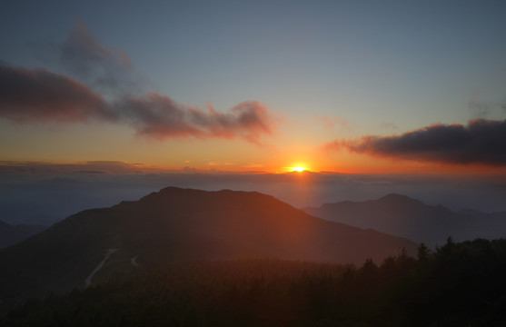 高山山顶日落