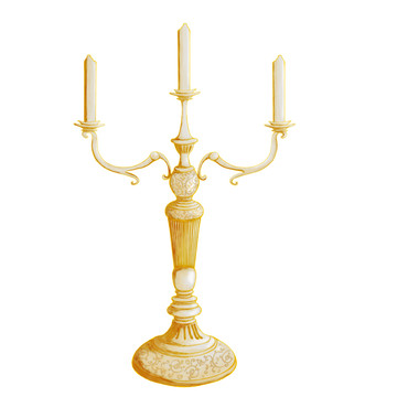 欧式复古金色烛台