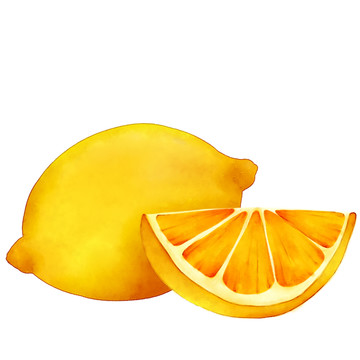 水彩水果柠檬