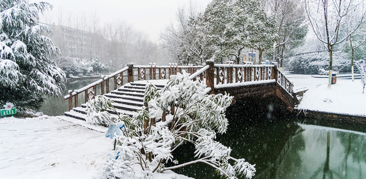 合肥杏花公园雪景