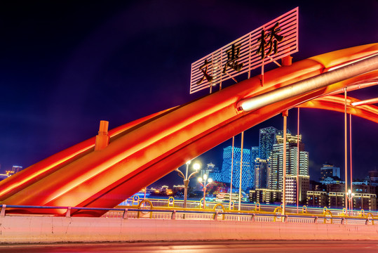 中国广西柳州文惠桥夜景