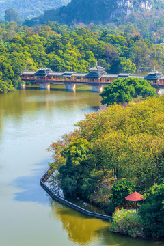 广西柳州龙潭公园龙潭风雨桥