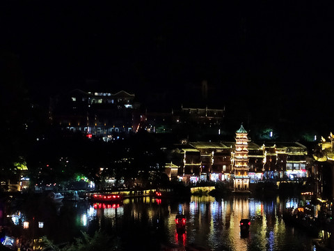 夜景古建筑塔