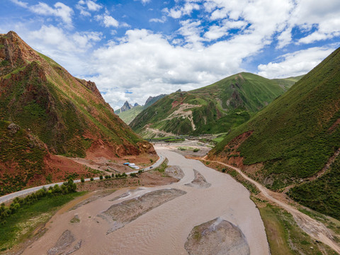 西藏昌都丁青县高山峡谷航拍