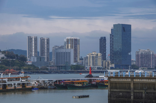 厦门城市海滨建筑风光