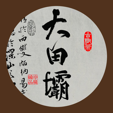 名山普洱茶字体设计大田坝