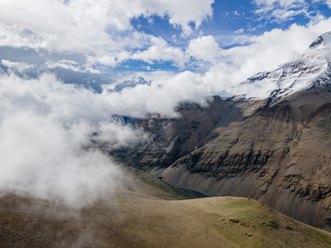 西藏江孜县卡若拉冰川航拍