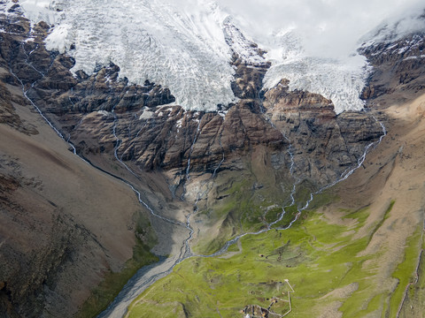 西藏江孜县卡若拉冰川航拍