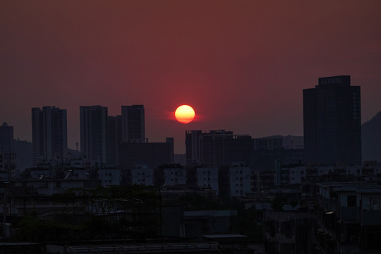 城市落日