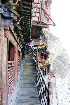 山西五岳衡山悬空寺风光