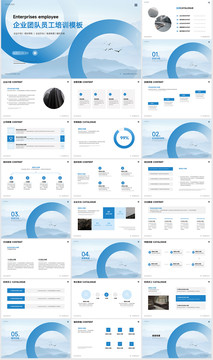 蓝色通用入职培训PPT模板