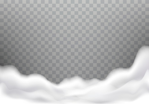 白色云雾边框插图